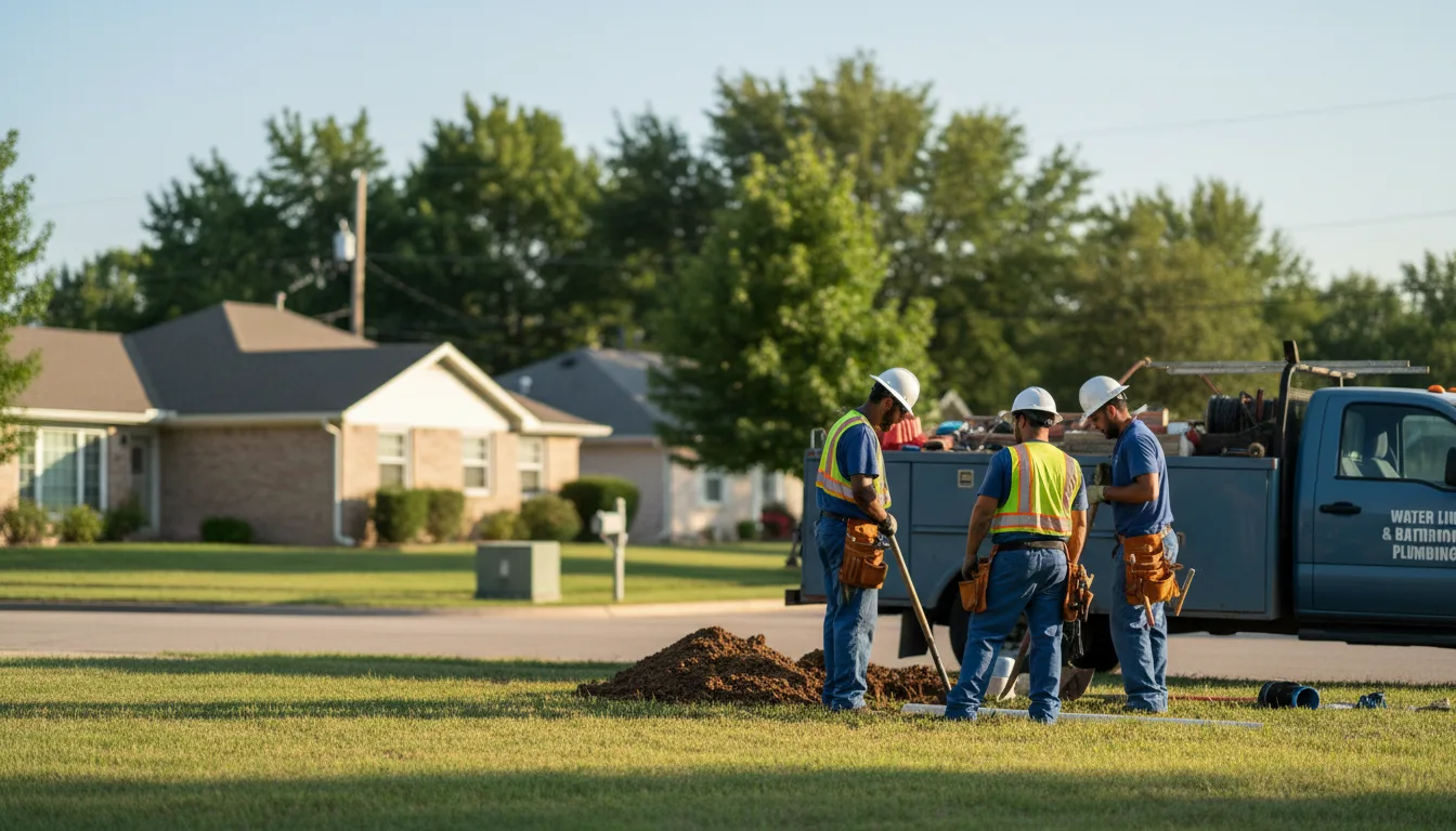 Residential water line and bathroom plumbing service in Saint Albans, MO